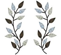 CGTQROVR 2Pcs Wall Decor Metal Tree Leaf Entryway Wall Decor Modern Style Vine Olive Branch Leaf Art for Living Room, Hallway Outdoor Decoration