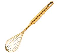 CGTQROVR Egg Whisk 12 Inch Egg Beater Stainless Steel Dough Whisk with Handle & Hanging Hole 12 Wire Gold ideal for Cooking Mixing Whisking Baking