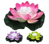 CGTQROVR Floating Lotus Light Ideal for Pond 3PCS 7.09 Inch Lotus Light LED Lantern Floating Pool Ideal for Garden Pond Decor Blue Green Gradient