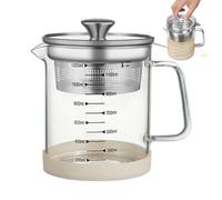 CGTQROVR Glass Pitcher with Lid 1.2L Glass Yogurt Strainer with Scale Multi-functional Nut Milk Strainer for Filtering Juice Tea Soy Milk