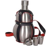 CGTQROVR Gourd Water Bottle Leakproof Stainless Steel Drinking Gourd with 2 Cups & 1 Funnel Wine Flask Bottle for Home Office Hotel Housewarming Gifts
