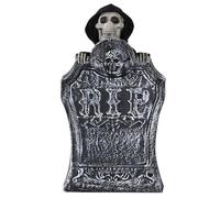 CGTQROVR Halloween Tombstones, Light-Up Scary Tombstone with Red Eyes Raising Skull, Creepy Voice Sound-Activated Spooky Halloween Animatronics ideal for Haunted House Decor