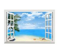 CGTQROVR Wall Mural 60x90cm Waterproof PVC 3D Fake Window Landscape Wall Stickers for Living Room Dorm Bedroom Home Office Decor