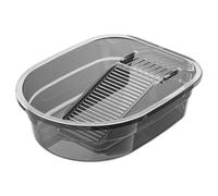 CGTQROVR Washboard Basin 17x13x5 inch, Integrated PET Washboard with Hook & Non-Slip Pad Heavy Duty Wash Board for Home Hand Washing Clothes