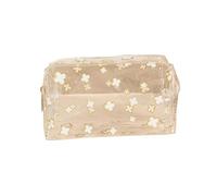 CGUOHU 3pcs Clear Pencil Case Four Leaf Clover, Waterproof Organizer Pouch for Pen(White)