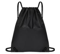 CGUOHU Basketball Bag Basketball Bag Drawstring Backpack Waterproof Oxford Cloth Draw String Back Sack with Zip Pocket for Sports Traveling Outdoor(Black)