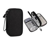 CGUOHU Cable Organiser Bag 2pcs Travel Portable Digital Product Storage Bag USB Data Cable Organizer Headset Charging Treasure Box Bag(Black)