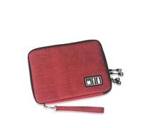 CGUOHU Cable Organiser Bag Double Layer Cable Storage Bag Earphone Charger Wires Storage Bag Gadget Organizer Digital Pouch(A-M-red)