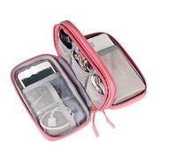 CGUOHU Cable Organiser Bag Oxford Cloth Electronic Organizer Bag Travel Cable Accessory Case with Mesh Pocket for Chargers, USB(Pink)