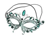 CGUOHU Masquerade Mask 2 Sexy Women Queen Glitter Rhinestones Masquerade Mask Eye Masks Venetian Costume Prom Party Half Face Props(Green)