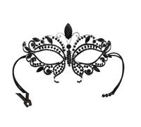 CGUOHU Masquerade Mask 2 Sexy Women Queen Glitter Rhinestones Masquerade Mask Eye Masks Venetian Costume Prom Party Half Face Props(Black)