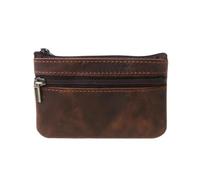 CGUOHU Men's Wallets 1pcs Men's Wallets Men Retro Slim Purse Zipper Around Wallet Solid Unisex Handbag with Card Slots Coin Pocket(Brown)