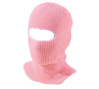 CGUOHU Ski Mask 2Pcs Full Face Cover Ski Mask Hat Knitted Hats Outdoor Cycling Ear Protection Beanies Men(Pink)