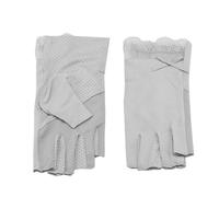 CGUOHU Sunscreen Gloves 2 Pair Women's Thin Driving Outdoor Summer Fingerless Half-finger Sunscreen Gloves(Grey)