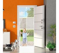 CGUOZI Magnetic Fly Screen Door 80 x 190 cm Heavy Duty Mesh Curtain Walk Through Screen Door for Door Curtains Keep Bugs Out Lets Fresh Air In White