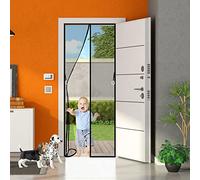 CGUOZI Magnetic Screen Door 140 x 205 cm Screen Mesh Curtain Auto Close Easy to Install Fits Door Size Up to Mesh Curtain for French Doors Patio Door Black