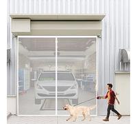 CGUOZI Magnetic Screen Door Curtain 195 x 205 cm with Heavy Duty Mesh Curtain for Door Curtains Keep Bugs Out Lets Fresh Air in White