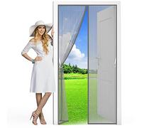 CGUOZI Magnetic Screen Door Curtain, 80 x 195 cm Fly Door Screen Easy to Install Close Automatically for Balcony Sliding Living Room Children's Room Grey