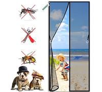 CGUOZI Mosquito Door Screen 175 x 185 cm Heavy Duty Mesh Curtain Walk Through Screen Door Fits Door Up to Black
