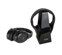 CGV HEL Prelude 2 Duo Two Wireless HiFi TV-Headphones (On-ear, Digital Audio Transmission (2.4GHz) with Charging Dock, 30 m Range) Black