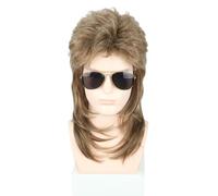 CGVG 70s 80s Wig Curly Blonde Wig Retro Mullet Wig Men Women Hippie Rocker Disco Punk Funny Wig for Carnival Halloween Party Fancy Dress (Blonde-2)
