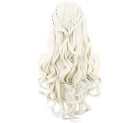 CGVG Long Curly Blonde Wig Women's Cosplay Wig Princess Wig for Halloween Carnival Cosplay