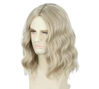 CGVG Long Curly Wavy Wig for Men 70s 80s Hippie Rock Star Disco Men's Wig for Carnival Halloween Cosplay (Blonde-16)