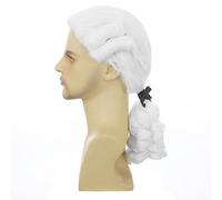 CGVG Men's Baroque Wig Judge Rococo Lawyer Judge Marquis Nobleman Lord Poet Composer Renaissance Wig for Cosplay Halloween Carnival Fancy Dress (White)