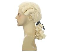 CGVG Men's Baroque Wig Judge Rococo Lawyer Judge Marquis Nobleman Lord Poet Composer Renaissance Wig for Cosplay Halloween Carnival Fancy Dress (Blonde)