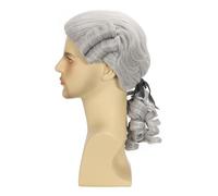 CGVG Men's Baroque Wig Judge Rococo Lawyer Judge Marquis Nobleman Lord Poet Composer Renaissance Wig for Cosplay Halloween Carnival Fancy Dress (Grey)