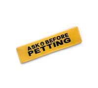 Cgvovgr Ask Before Petting Dog Leash Sleeve, Yellow Training Alert Reactive Dog Tags Dog Leash Sleeve Alert Hanging ID Patch Tag, Pet Dog Birthday Service Dog Leash Gift for Dog Owners