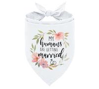 Cgvovgr Funny My Humans are Getting Married Dog Bandana, White Wedding Photo Prop Pet Dog Triangle Scarf, Wedding Egagement Party Decorations Dog Bandana, Engagement Gifts for Dog Lovers