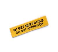 Cgvovgr I get Nervous Do Not Approach Dog Leash Sleeve, Yellow Training Alert Dog Tags Dog Leash Sleeve Alert Hanging ID Patch Tag, Pet Dog Birthday Service Dog Leash Gift for Dog Owners