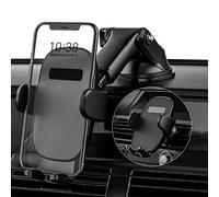 CGZZ Car Phone Mount Holder, Car Phone Holder,for Dashboard Windshield Air Vent, Adjustable Arm, Twist-lock Clip and Strong Suction Cup, Compatible iPhone 12 13 14 Pro etc.