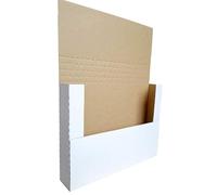 CH-BOX 50 Pack 282x219x(13-51) mm (11.125x8.625x2'') Small Cardboard Postal Boxes, Height Adjustable Corrugated Mailers for Shipping Mailing Packaging Comics Books Magazines Photos, White (EM1182)