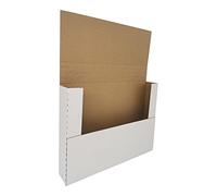 CH-BOX 50 Pack 30x23x5cm (12.125 x 9.125 x 2 Inch) Easy-Fold Corrugated Mailers, Height Adjustable Small Cardboard Postal Boxes, for Shipping Mailing Packaging Comics Books Magazines, White (EM1292)