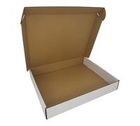 CH-BOX 50 Pack 33x28x5cm (13x11x2'') Small Corrugated Cardboard Postal Boxes White for Shipping Mailing Packaging Royal Mail Small Parcel