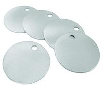 CH Hanson Metal Stamping Blanks - 1" Blank Tags with Holes, Name & Pet Tags, Label Equipment - Model 1078A, Durable 18-Gauge Aluminum (100 Count)
