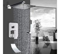 Ch Rainfall Shower Head & 16" Shower System, Wall Mounted Bathtub Mixer Tap, 8" Shower Set for rious Bathroom Experience, Duscits