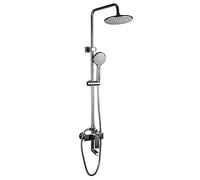 Ch Shower System Set - Rainfall Showerhead & Bathtub Faucet Mixer - Exposed Shower Mixer for Bathroom - ry Water Tap for Spa Experience