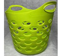 CH Washing Basket 30 Litre Laundry Clothes Hamper Storage Bin Organiser Flexible (Lime)