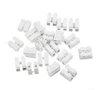 CH2 Spring Wire Connector Terminal Block, 2-Pin LED Strip Light Connector, 20-12 AWG Flexible/Hard Wire, Flame-Retardant PP Insulation, 220V 1A, 300W Max, 20 pcs