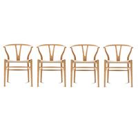 CH24 Wishbone Chair / Y-Chair Oak oiled 4-er Set Carl Hansen