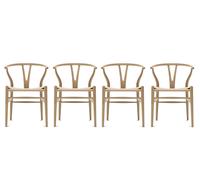 CH24 Wishbone Chair / Y-Chair Oak soaped 4-er Set Carl Hansen & Søn