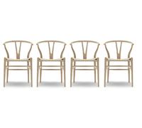 CH24 Wishbone Chair / Y-Chair Oak white oil 4-er Set Carl Hansen