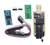 CH341 Programmer with SOP8 Test Clip for 24 25 Series EEPROM Online Programming, USB Flash Memory Burner Tool for BIOS Refresh, Metal Adapter Board Included