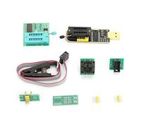 CH341A USB Programmer,Suitable for chip of 24 and 25 series FLASH,with SOP8 Test Clip + 1.8V Adapter + SOP8 to DIP8 Converter Module