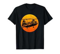 CH47 Chinook Sunset Military Helicopter Retro Chinook T-Shirt