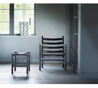 CH53 Footstool Carl Hansen & Søn H39 Oak black Cord black - 5715397388918