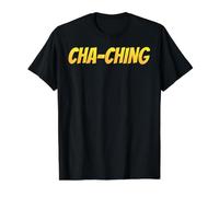 Cha-Ching Money Sound Casino Funny Millionaire Value Graphic T-Shirt, Men, Black, S